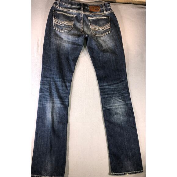 BKE Jake Straight Leg Jeans Mens 32x32 Dark Wash Stretch Denim long/tall - Picture 7 of 8